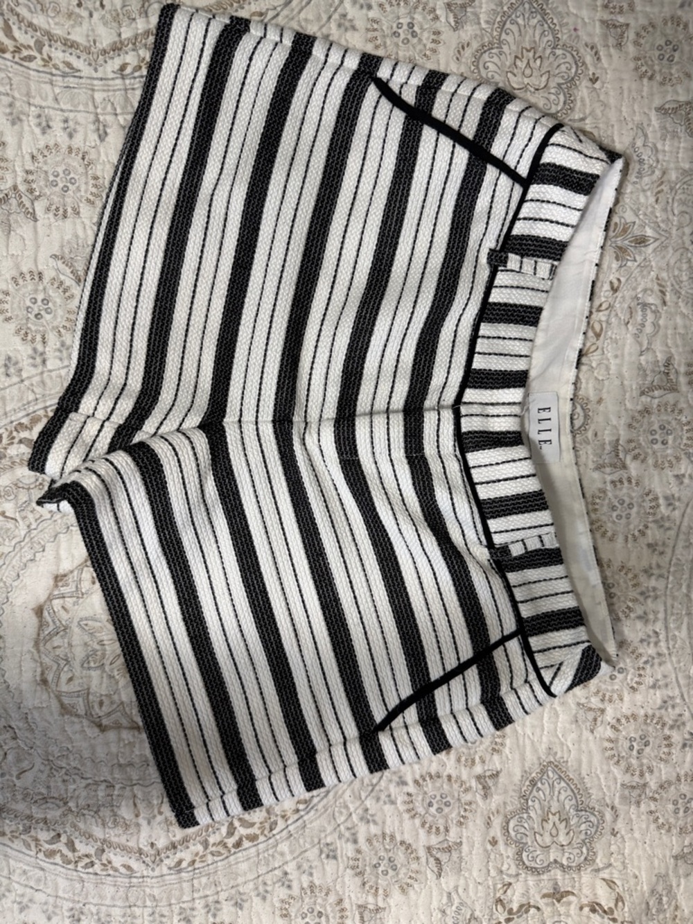 Elle Black & White Striped Shorts
